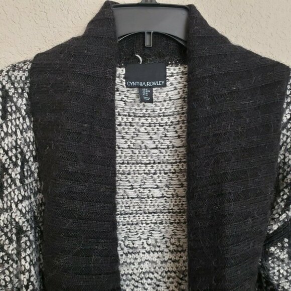 Cynthia Rowley M Alpaca Wool Knee‎ Length Open Front Cardigan Sweater Oversized - Picture 12 of 12